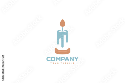 Creative logo design depicting a burning candle. - Logo design template of a burning candle
