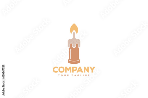 Creative logo design depicting a burning candle. - Logo design template of a burning candle