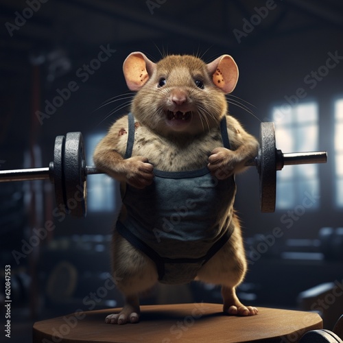 Rato fisiculturista acima do peso  photo