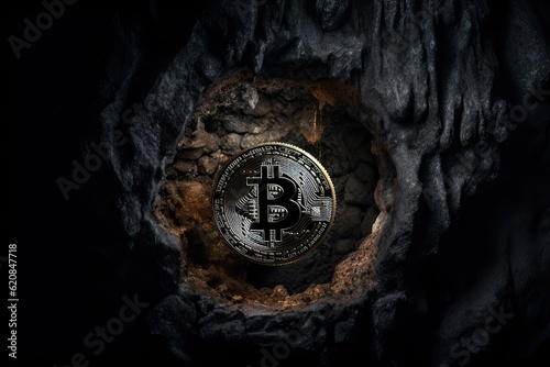 Bitcoin on dark rock is a form of digital gold that provides a dependable and sturdy digital representation of worth. An unforeseen and volatile disruptor in the financial markets realm. AI-Generated