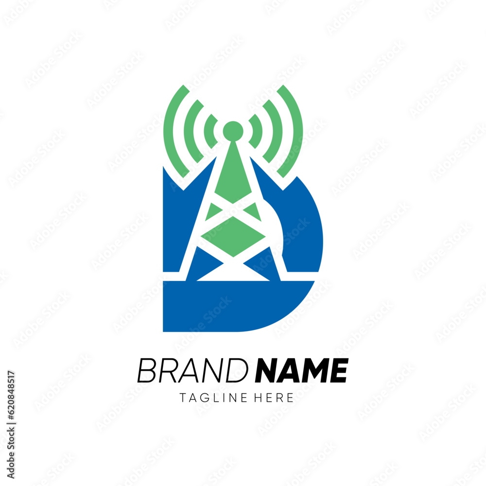 Letter D Tower Signal Logo Design Vector Icon Graphic Emblem Illustration Letter D Tower Signal Logo Design Vector Icon Graphic Emblem Illustration