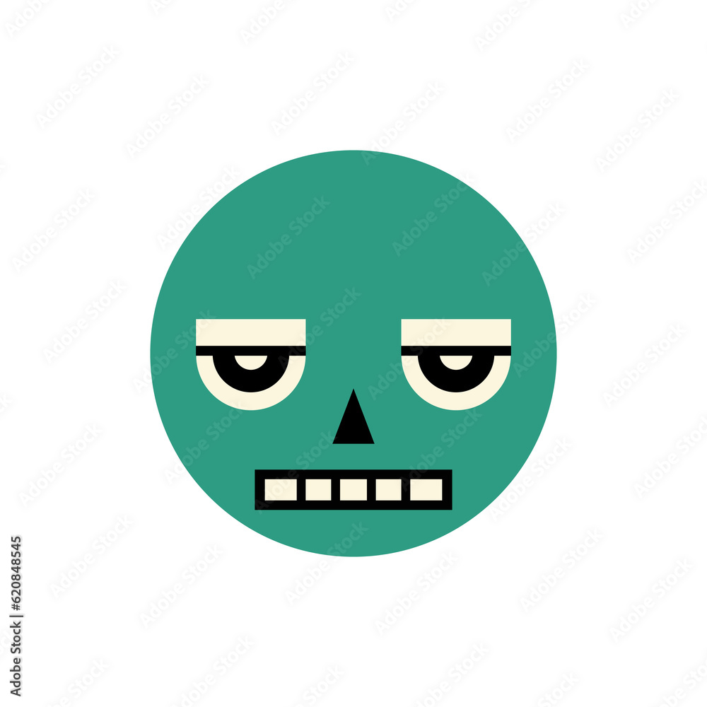 simple green robot face logo vector illustration template design