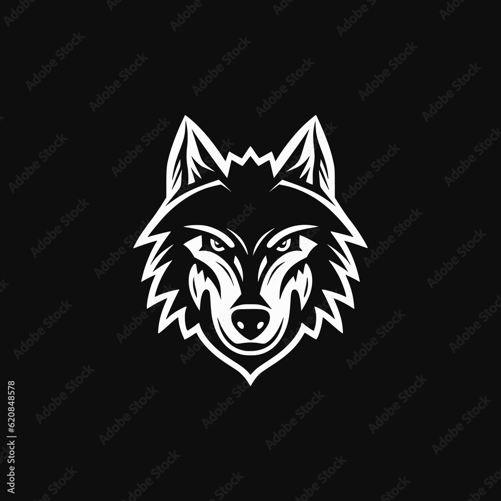 simple angry wolf wild animal logo vector illustration template design