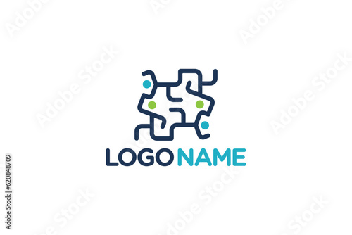 Creative logo design depicting a group of people- Logo Design Template 