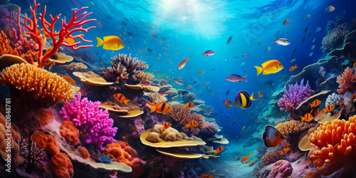 Coral Kingdom  Captivating Underwater Landscape with Colorful Marine Life