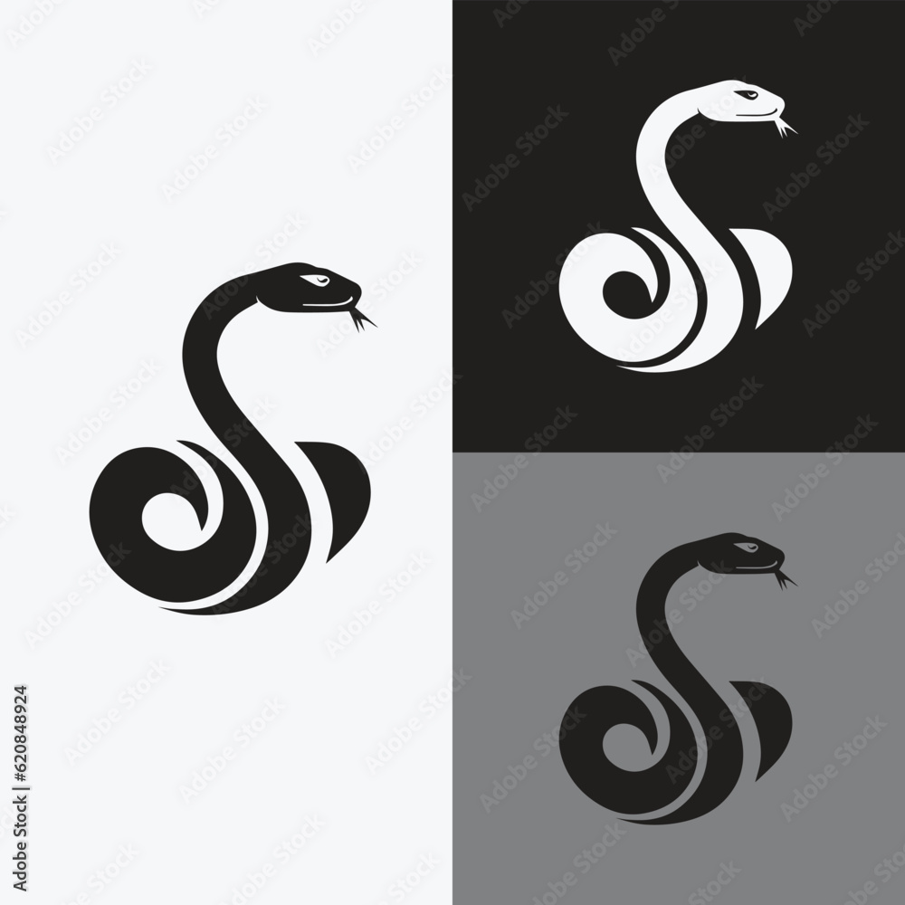 Fototapeta premium Snake logo, animal icon, Vector illustration