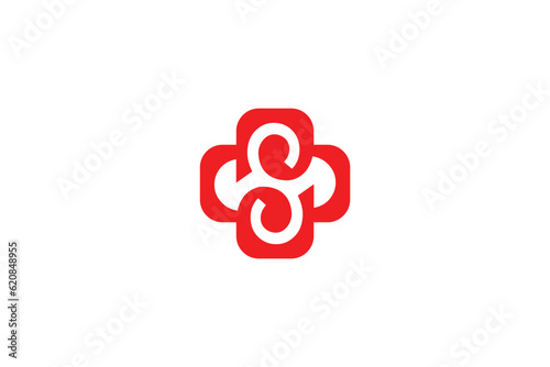 Creative logo design depicting a red cross- Logo Design Template 