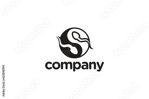 Creative logo design depicting two sperms inside a yin yang - Logo Design Template 