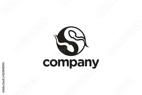 Creative logo design depicting two sperms inside a yin yang - Logo Design Template	
