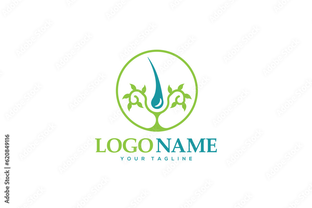 Creative logo design depicting a hair follicle. Creative logo design depicting a hair follicle.