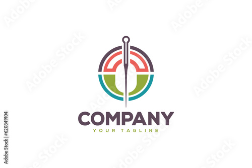 Creative logo design depicting acupuncture needle, designated to the fashion or apparel industry.