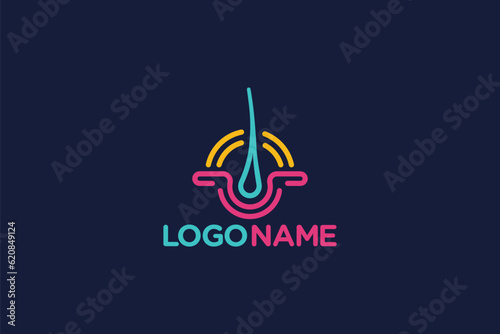 Creative logo design depicting a hair follicle. 