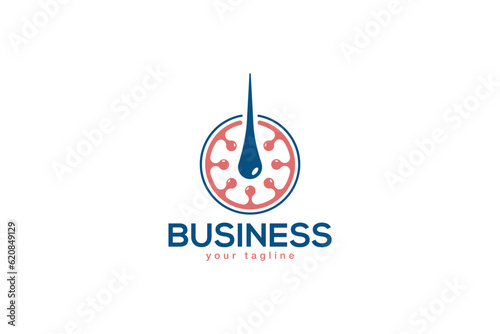 Creative logo design depicting a hair follicle. 
