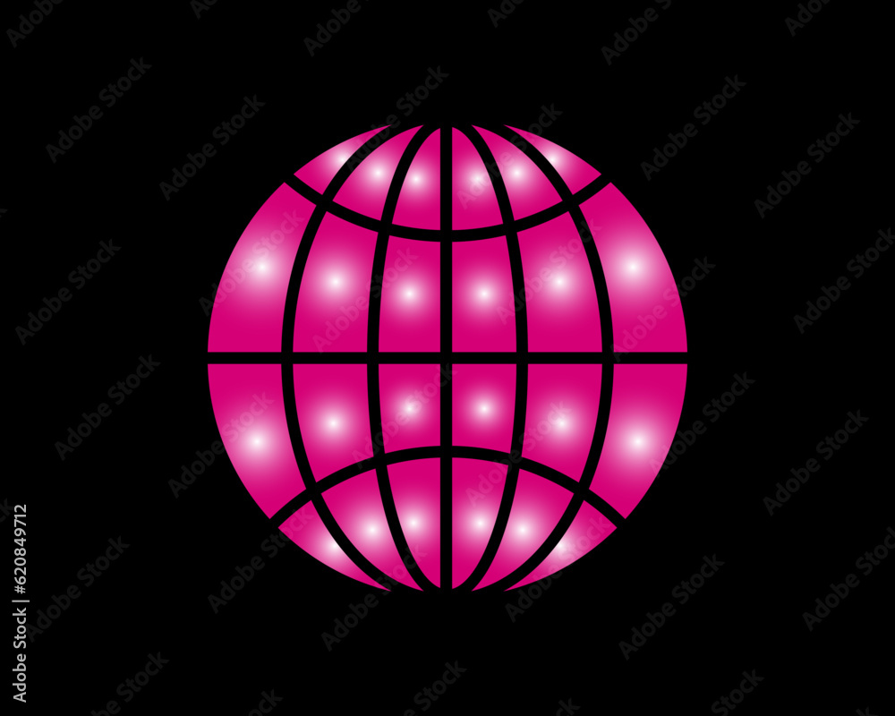Globe icon vector line art design. Globe icon vector line art design.