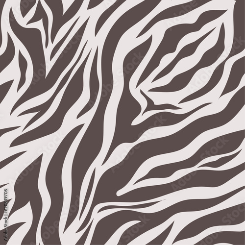 Modern minimalistic vector design. Zebra print. Hand drawn organic natural shapes. Seamless abstract animalistic pattern. Earthy shades