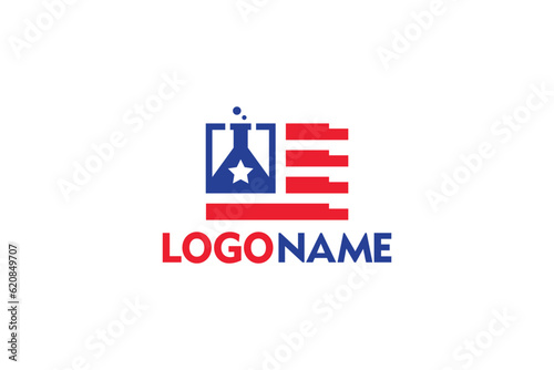 Flag Lab Logo Design - Logo Design Template	
