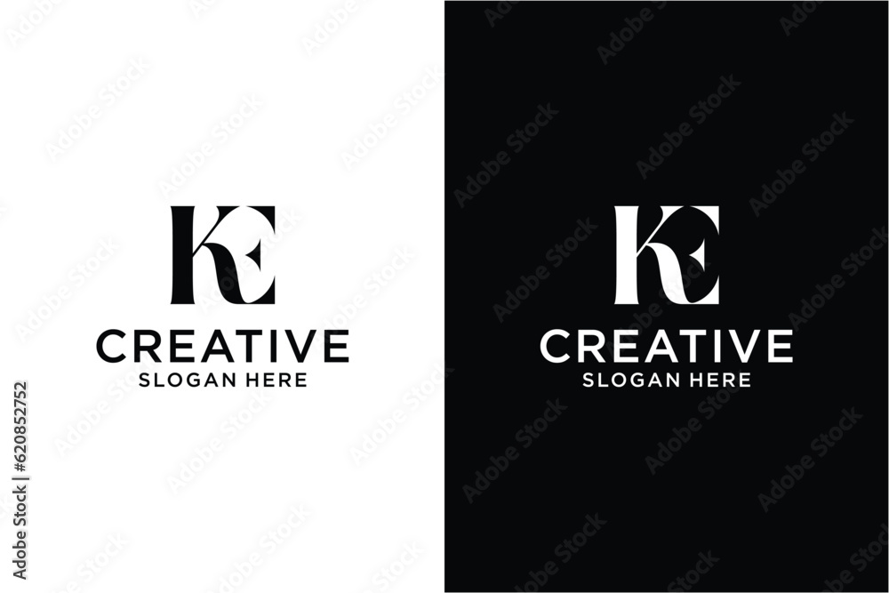 letter k e Logo design concept