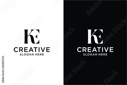 letter k e Logo design concept