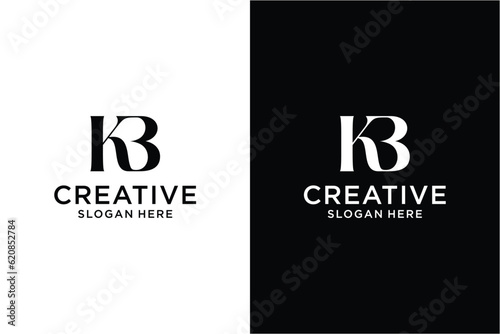 letter k b Logo design concept
