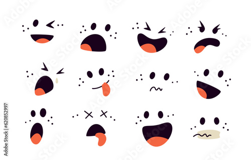 Cartoon Faces Emotion Vector Set