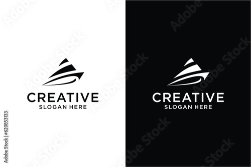 sailboat finance logo design concept