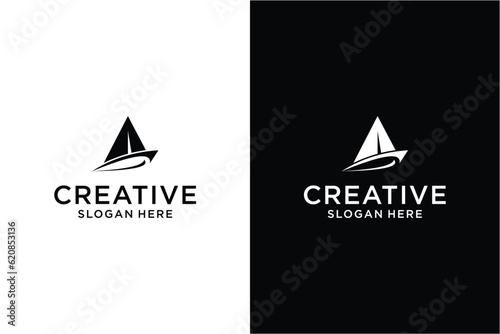 sailboat finance logo design concept