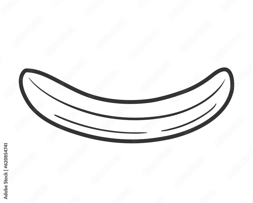 Line art of banana isolated on white background. One line style. Vector illustration Line art of banana isolated on white background. One line style. Vector illustration