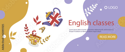 Banner flyer summer english classes
