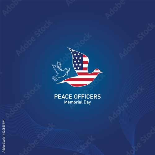 Peace Officers Memorial Day. Celebrating Peace Officers Memorial Day concept. National Police Week. Poster, card, banner and background. Vector illustration