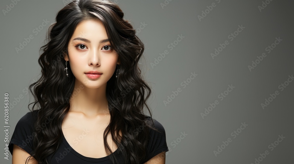 Beautiful woman, fresh skin, isolated on clear studio background, Generative Ai Beautiful woman, fresh skin, isolated on clear studio background, Generative Ai