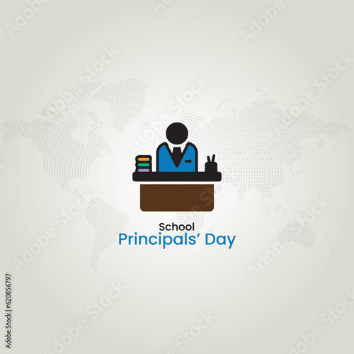 School Principals Day. Holiday concept. Template for background, banner, card, poster, t-shirt with text inscription, vector eps. School Principals Day creative concept illustration.