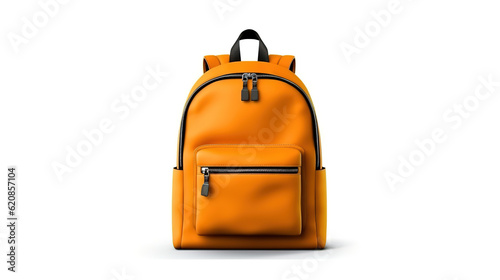 School backpack on white background. Generative Ai