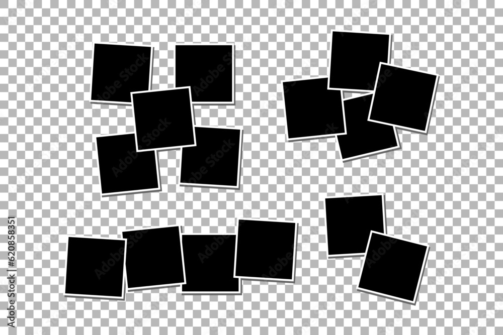 Set of photo frame with tape vector design in png background Set of photo frame with tape vector design in png background