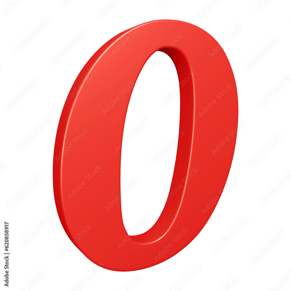 3D red alphabet letter o for education and text concept 3D red alphabet letter o for education and text concept