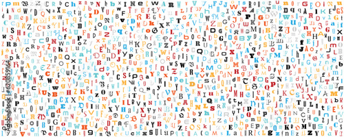 Literature and poetry decorative background with texture from  letters