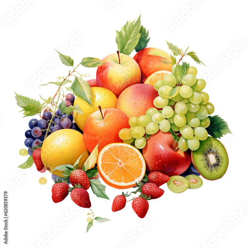 fruit on a white background