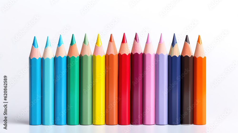 Colour pencils background. Generative Ai