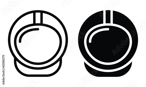 Astronaut icon with outline and glyph style.