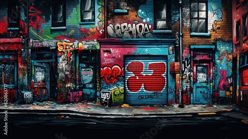 abstract street art grafitti background, Genertive Ai
