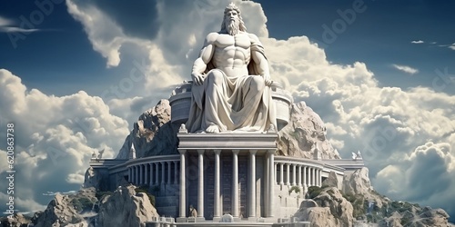 On Mount Olympus, a Fantasy Palace. Generative AI technology.