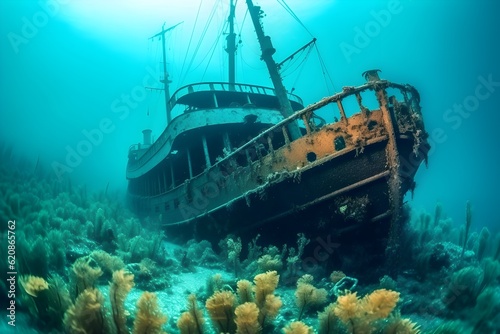 Fotografie, Obraz a shipwreck at sea