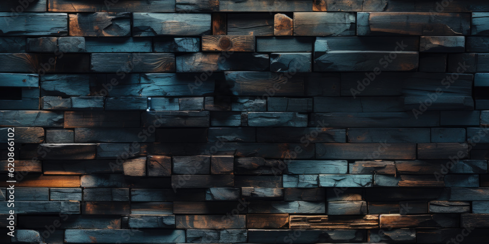 Generative AI - Industrial Flat Wooden Block Wall Texture Generative AI - Industrial Flat Wooden Block Wall Texture