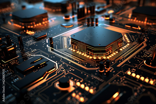 Electronic circuit board with processor, Generative Ai