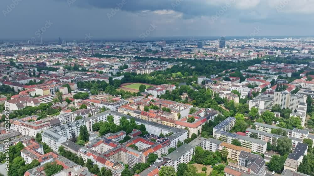 Aerial view of Neukölln district , Berlin , Germany Aerial view of Neukölln district , Berlin , Germany