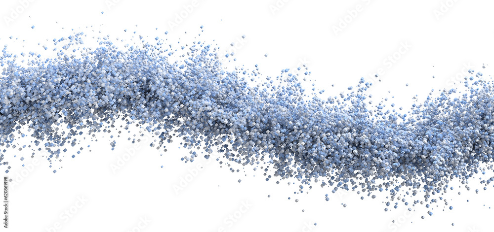 Obraz premium White and blue cubes, 3d render