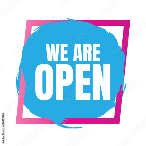 We are open today sign design, We are open now social media post icon, We are open tonight restaurant signboard vector