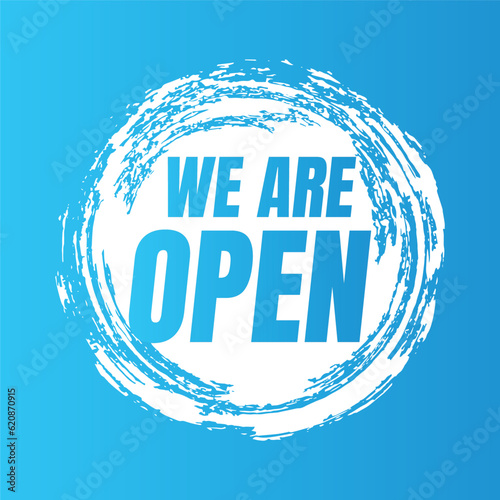 We are open today sign design, We are open now social media post icon, We are open tonight restaurant signboard vector