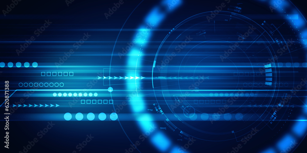 Fototapeta premium 2d illustration Abstract futuristic electronic circuit technology background