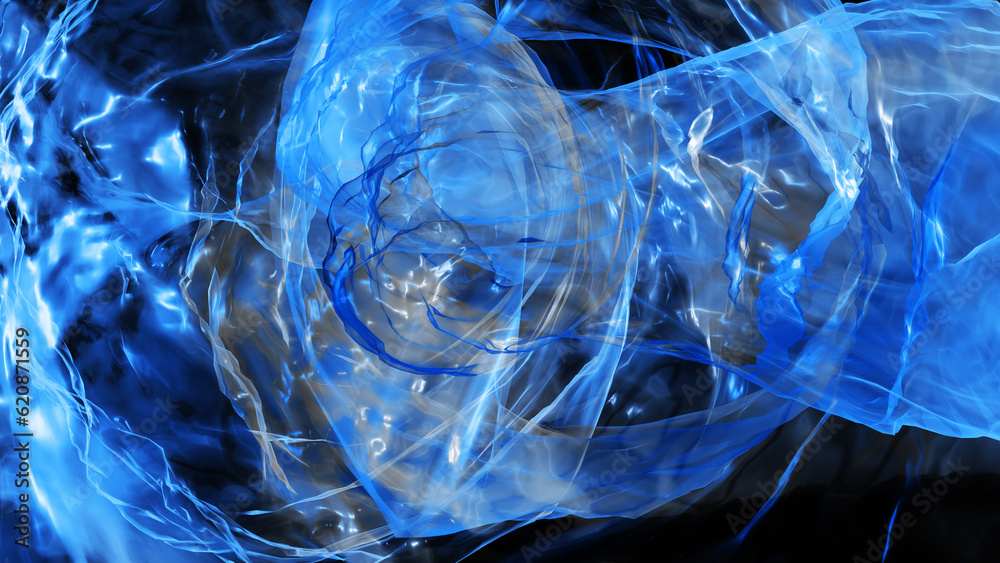 Naklejka premium Abstract blue background with light smooth curvy lines in 3d rendering for covers concept