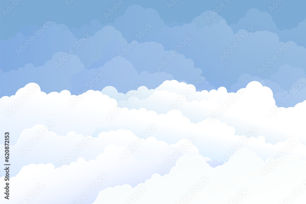 Trendy Sky and Clouds. Flat Style for Poster, Flyers, Postcards, Web Banners. Background Cartoon Design in the Airy Atmosphere. 3d Pattern Nature Weather. Vector Illustration. Trendy Sky and Clouds. Flat Style for Poster, Flyers, Postcards, Web Banners. Background Cartoon Design in the Airy Atmosphere. 3d Pattern Nature Weather. Vector Illustration.